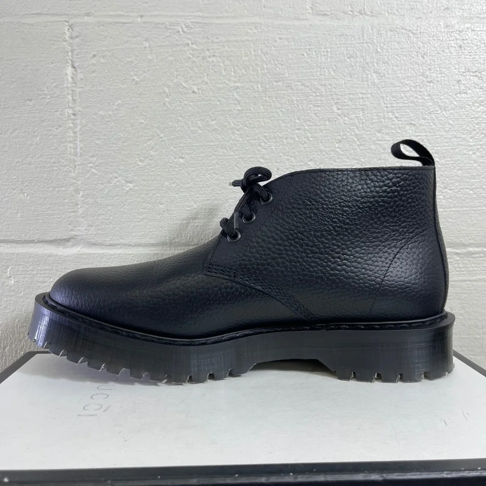 YMC x Solovair Black Pebble Leather Platform Chukka Boots Men's 44 EU/9.5 UK